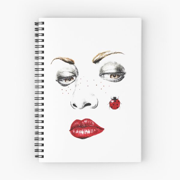 Item preview, Woman With A Ladybug On Her Face - Watercolor Beautiful Woman With Lady Bug | Only For White T-shirt designed and sold by MadeByRobots.