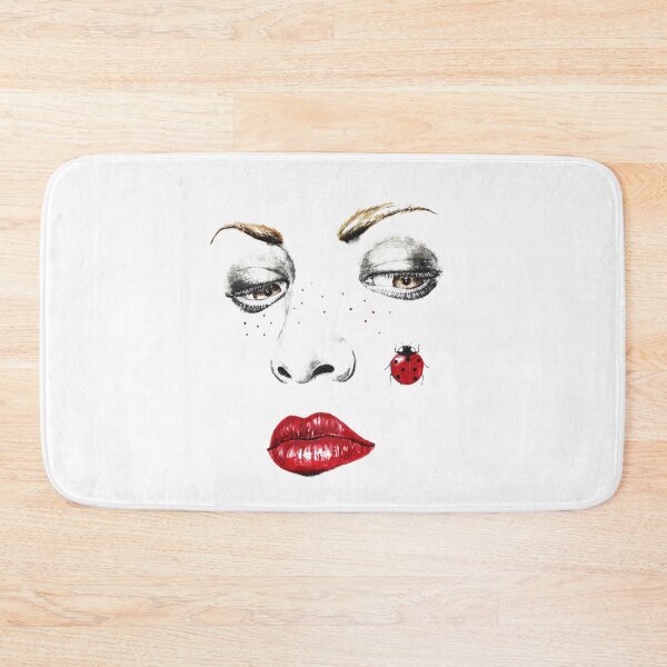 Item preview, Woman With A Ladybug On Her Face - Watercolor Beautiful Woman With Lady Bug | Only For White T-shirt designed and sold by MadeByRobots.