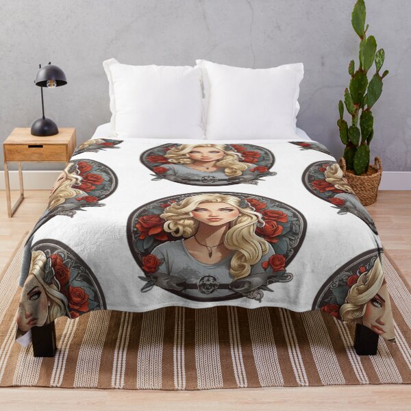 Item preview, anime blonde girl with traditional roses vintage cartoon kawaii designed and sold by Przemek Jopek.
