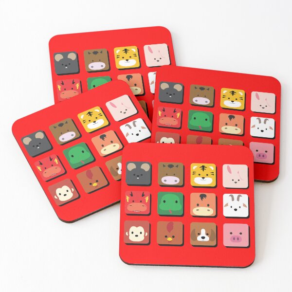 Item preview, Chinese Zodiac Cute Cartoon Animals Square Icon designed and sold by SUPERHERON.