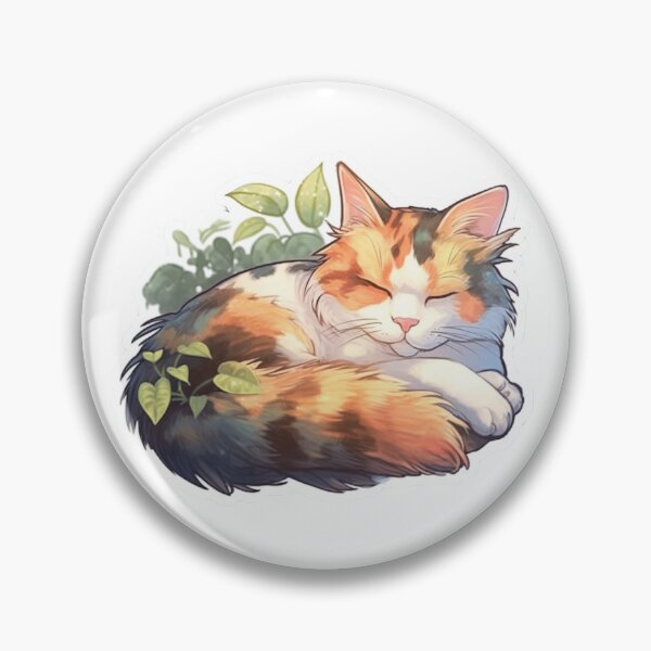 Item preview, Sleepy Calico Kitty - Whimsical Style Artistic Cat Design for Cat Lovers designed and sold by montrealinabox.