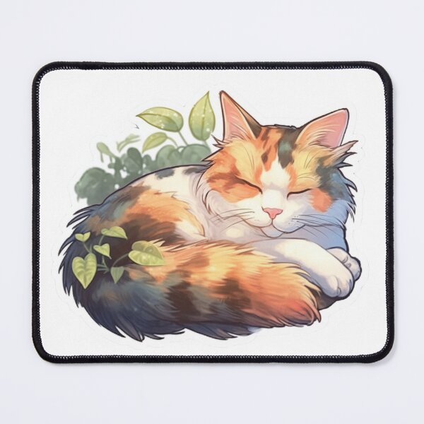 Item preview, Sleepy Calico Kitty - Whimsical Style Artistic Cat Design for Cat Lovers designed and sold by montrealinabox.
