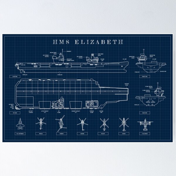 Item preview, HMS Queen Elizabeth (R08) (Navy Blueprint) designed and sold by BGALAXY.