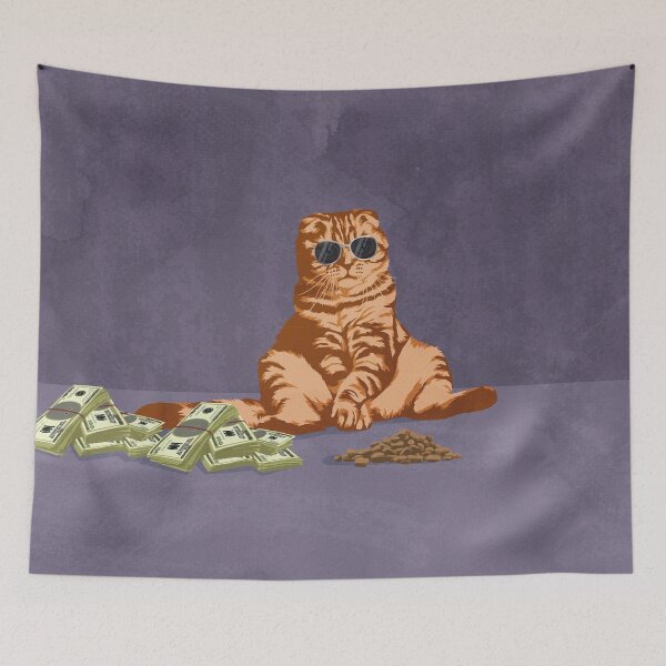 Item preview, Orange cat dealing kibbles designed and sold by Captain Chromatic.