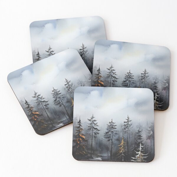 Item preview, Misty Forest Trees View Painting designed and sold by Verycutethings.