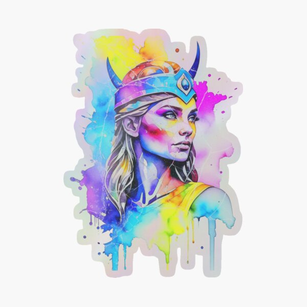 Artikelvorschau, Wikinger-Krieger-Girl-Power-Aquarell entworfen und verkauft von T-scape.