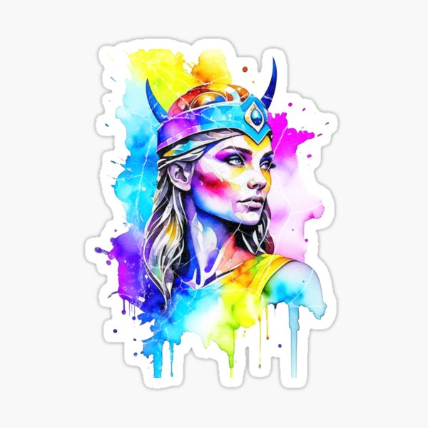 Item preview, Viking Warrior Girl Power Watercolor designed and sold by T-scape.