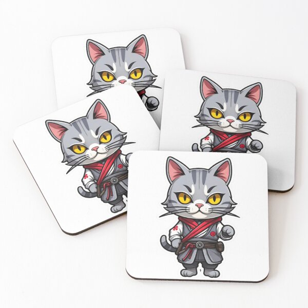 Item preview, Grey cat assassin Japan designed and sold by KorArtStudio.