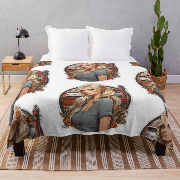 Item preview, anime car blonde girl with traditional roses vintage cartoon kawaii designed and sold by Przemek Jopek.