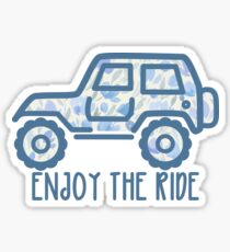 Blumenjeep (blau) Sticker