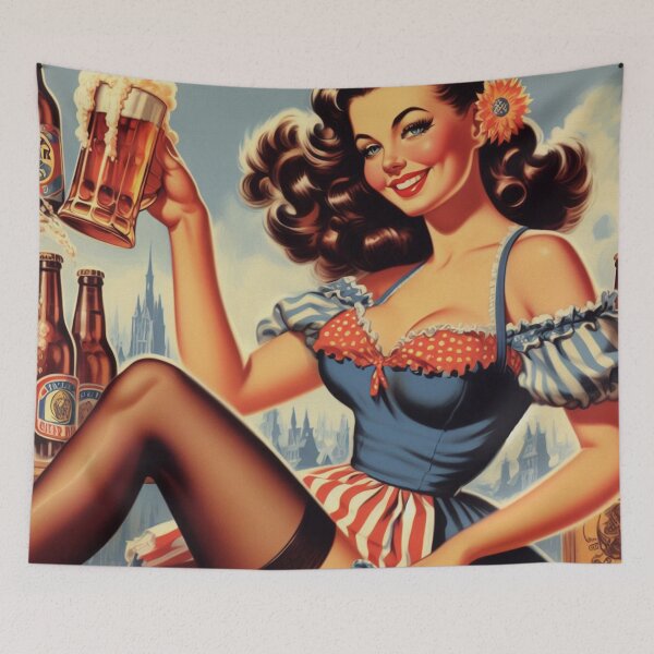 Item preview, Vintage Beer Pin Up designed and sold by PulpVintage.