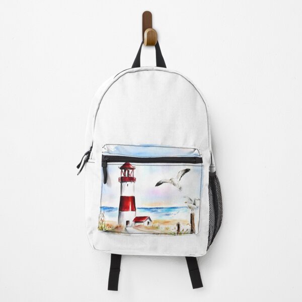 Item preview, Lighthouse on the beach with seagulls. designed and sold by CorneliaPilz.