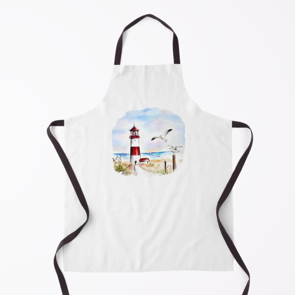 Item preview, Lighthouse on the beach with seagulls. designed and sold by CorneliaPilz.