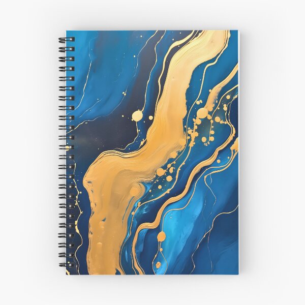 Item preview, Blue and gold or golden liquid marble texture effect designed and sold by NBSStore.