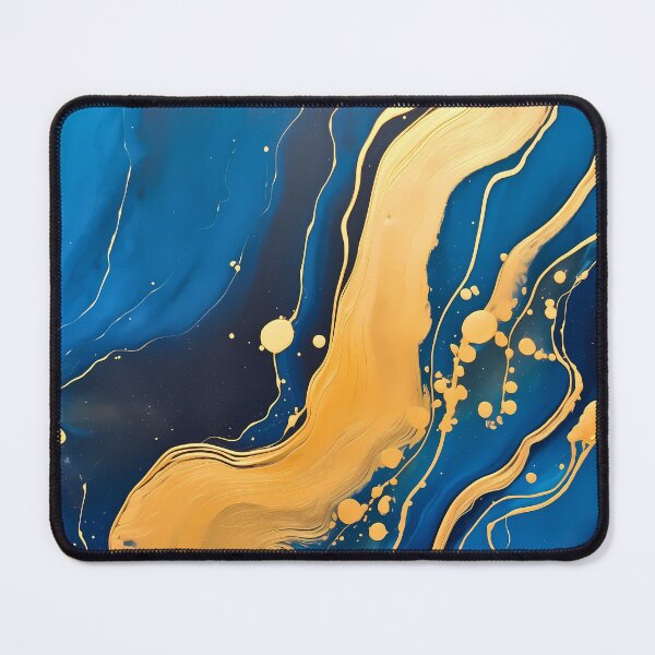 Item preview, Blue and gold or golden liquid marble texture effect designed and sold by NBSStore.