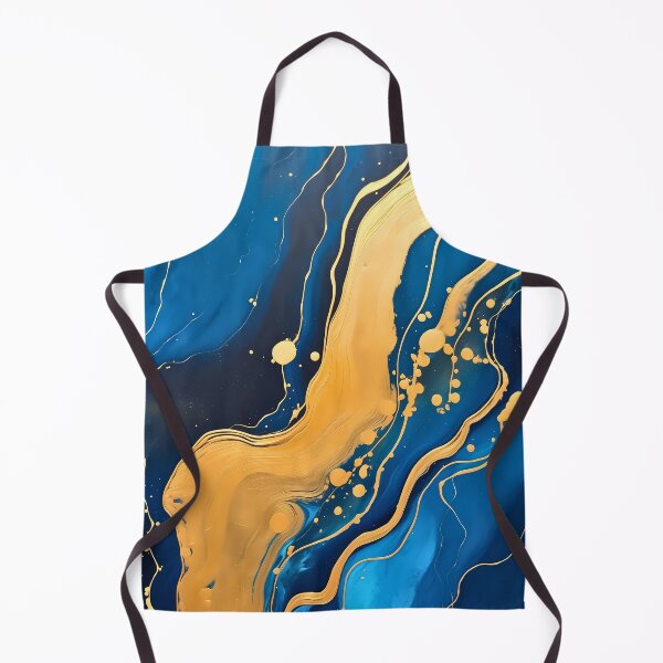 Item preview, Blue and gold or golden liquid marble texture effect designed and sold by NBSStore.