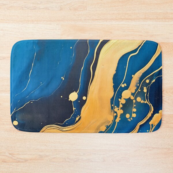 Item preview, Blue and gold or golden liquid marble texture effect designed and sold by NBSStore.