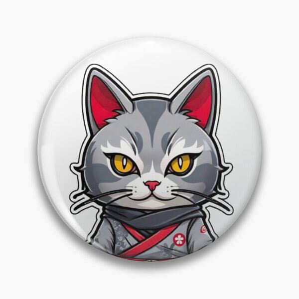 Item preview, Grey cat assassin in Japan designed and sold by KorArtStudio.
