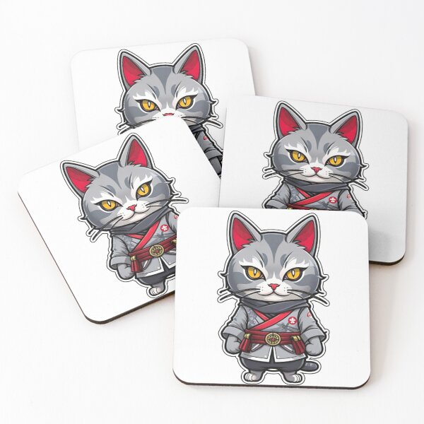 Item preview, Grey cat assassin in Japan designed and sold by KorArtStudio.