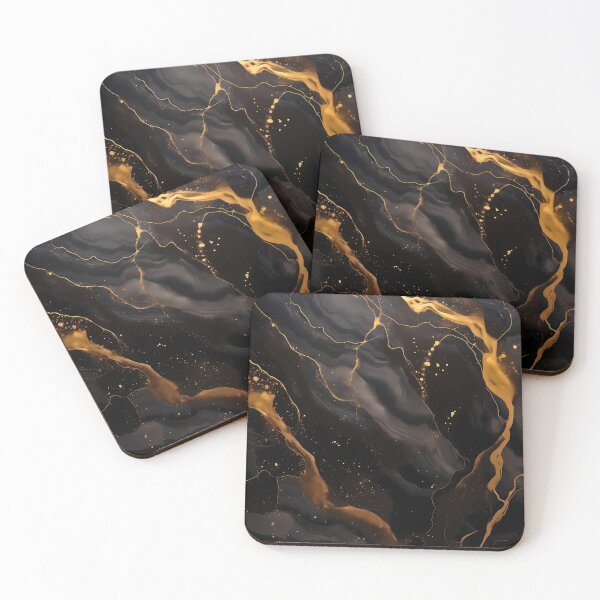 Item preview, Black dark and gold or golden liquid marble texture effect designed and sold by NBSStore.