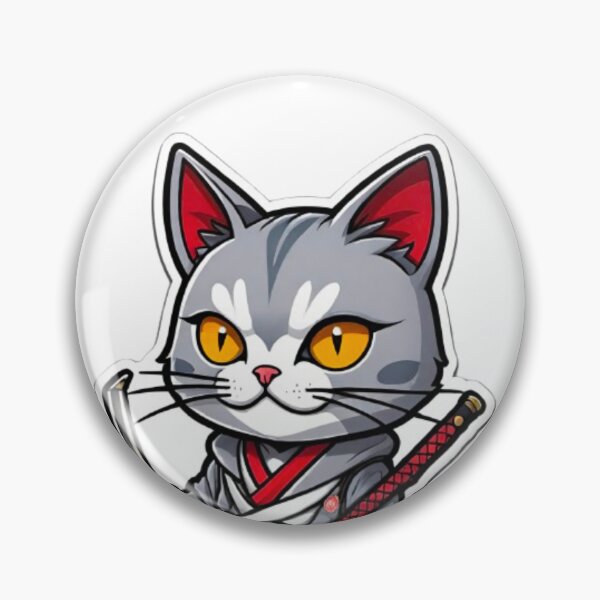 Item preview, Cool Grey cat assassin in Japan designed and sold by KorArtStudio.