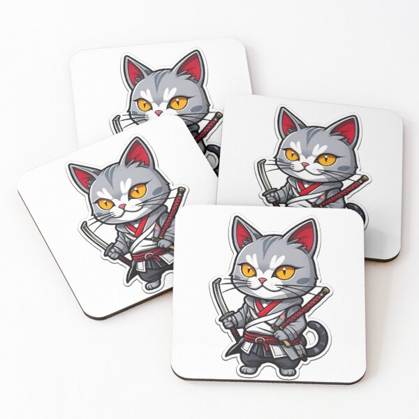 Item preview, Cool Grey cat assassin in Japan designed and sold by KorArtStudio.