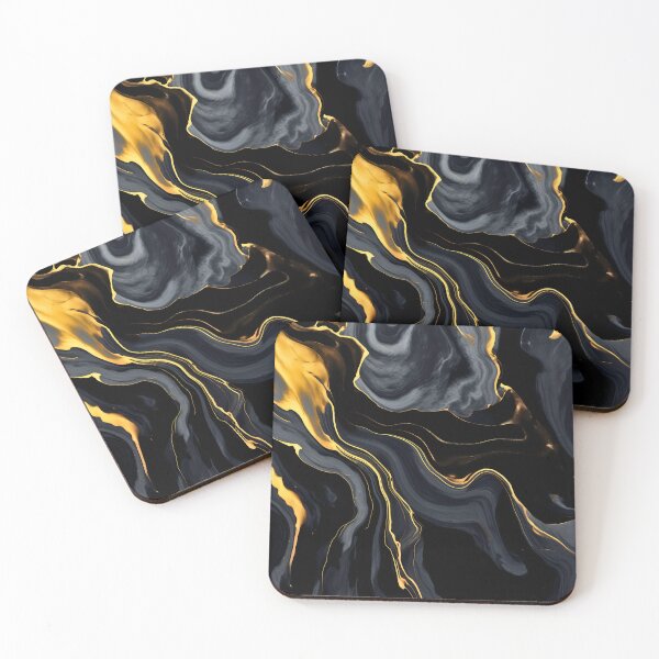 Item preview, Black dark and gold or golden liquid marble texture effect designed and sold by NBSStore.