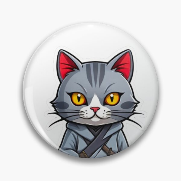 Item preview, Cool Grey cat assassin samurai in Japan designed and sold by KorArtStudio.