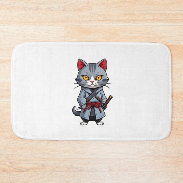 Item preview, Cool Grey cat assassin samurai in Japan designed and sold by KorArtStudio.