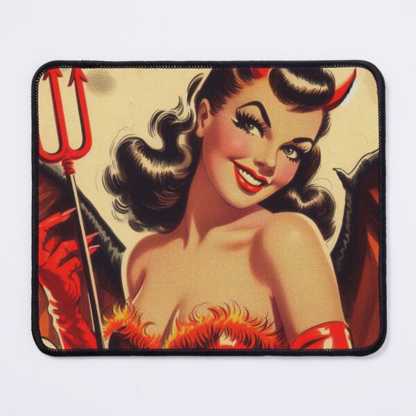 Item preview, Vintage Devil Pin Up designed and sold by PulpVintage.