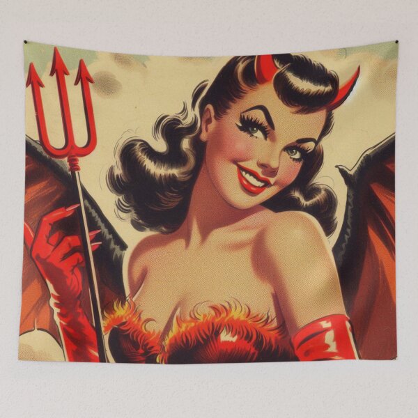 Item preview, Vintage Devil Pin Up designed and sold by PulpVintage.