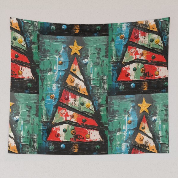 Item preview, Christmas Tree Art Brut Painting designed and sold by sheprint.
