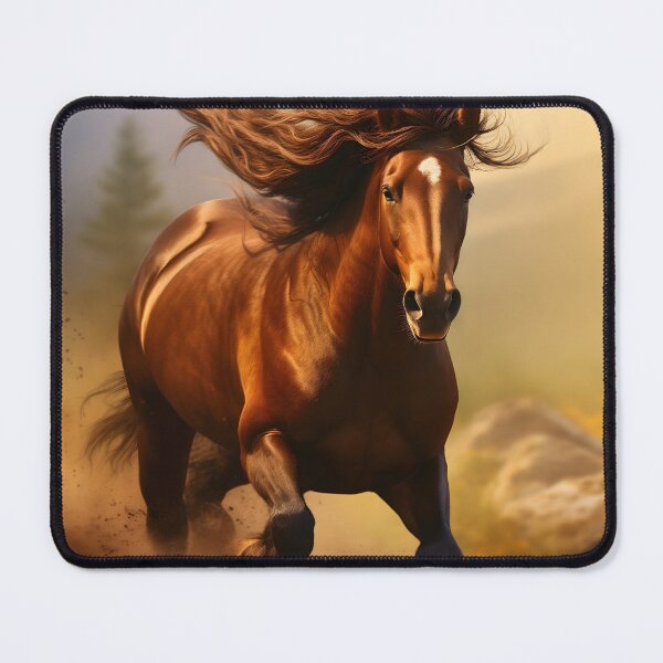 Item preview, Brown wild horse running or galloping photography, untamed spirit of freedom designed and sold by NBSStore.