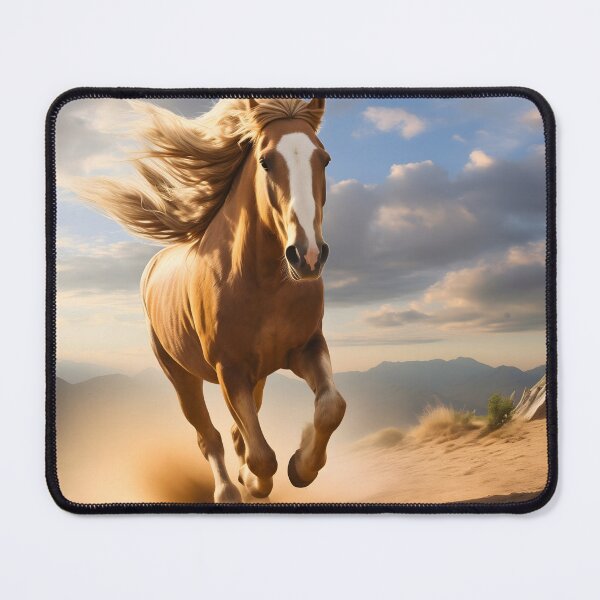 Item preview, Brown wild horse running or galloping photography, untamed spirit of freedom designed and sold by NBSStore.