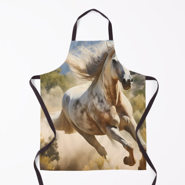 Item preview, Gray wild horse running or galloping through nature field photography, untamed spirit of freedom designed and sold by NBSStore.