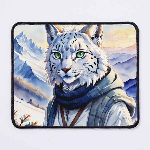 Item preview, Anamorphic White Lynx Cat Hiking designed and sold by Gabriela McDaniel.