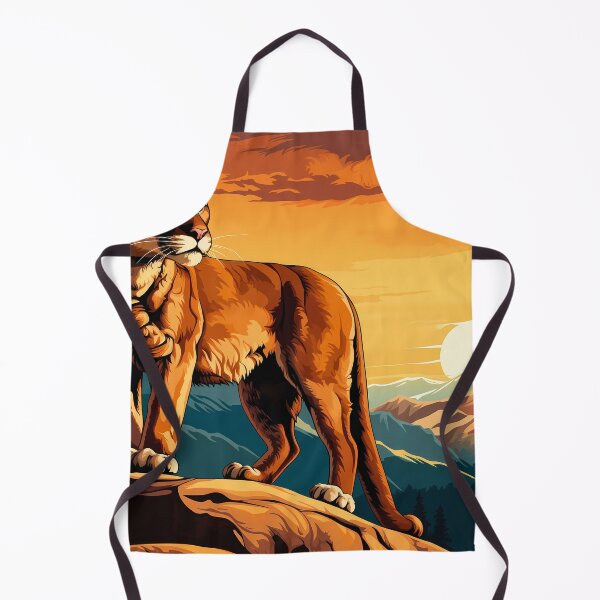 Item preview, Cougar or mountain lion wild cat on rocky mountains at the sunset artwork designed and sold by NBSStore.