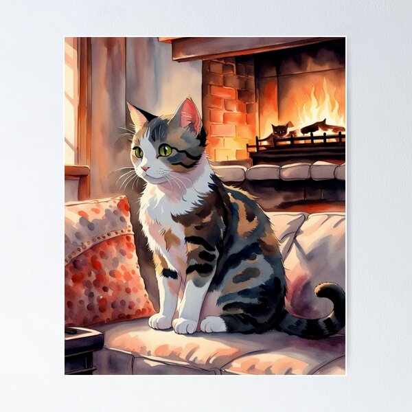 Item preview, House Cat In Cozy Home designed and sold by Gabriela McDaniel.