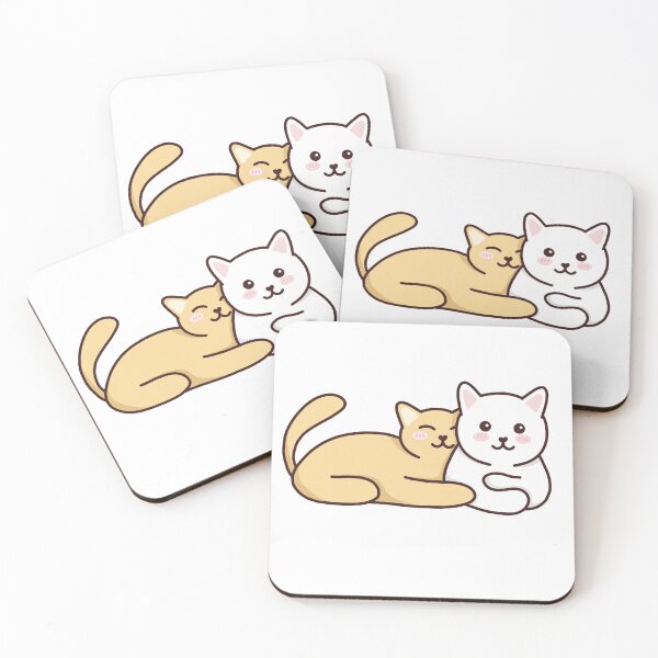 Item preview, White cat and orange cat designed and sold by TiffyChaa.