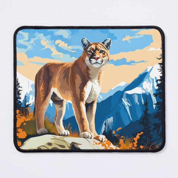 Item preview, Cougar or mountain lion wild cat on rocky mountains at the sunset artwork designed and sold by NBSStore.
