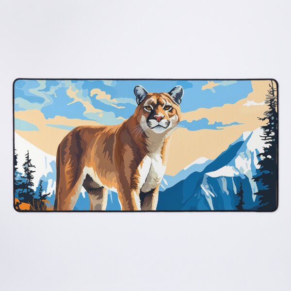 Item preview, Cougar or mountain lion wild cat on rocky mountains at the sunset artwork designed and sold by NBSStore.