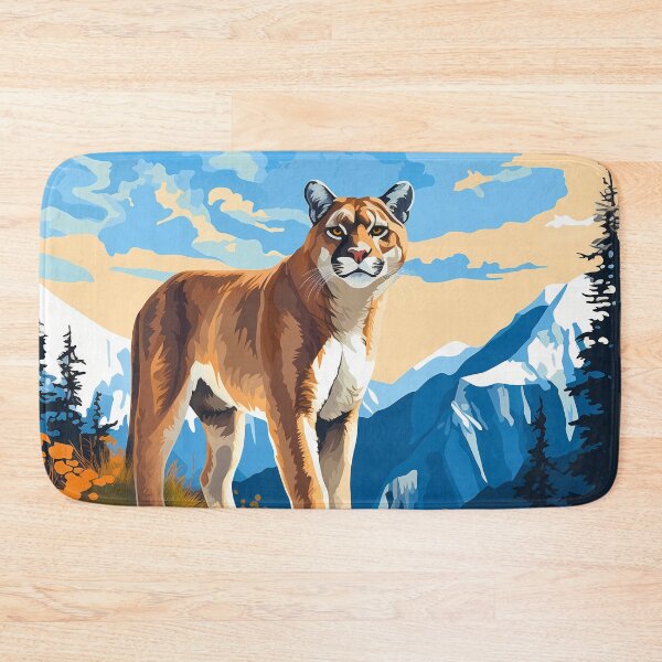 Item preview, Cougar or mountain lion wild cat on rocky mountains at the sunset artwork designed and sold by NBSStore.