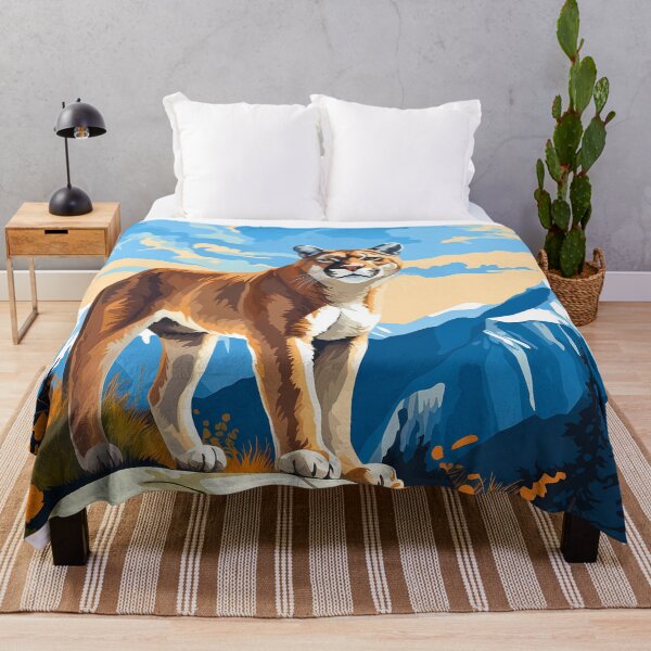 Item preview, Cougar or mountain lion wild cat on rocky mountains at the sunset artwork designed and sold by NBSStore.