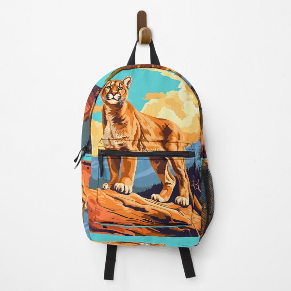 Item preview, Cougar or mountain lion wild cat on rocky mountains at the sunset artwork designed and sold by NBSStore.