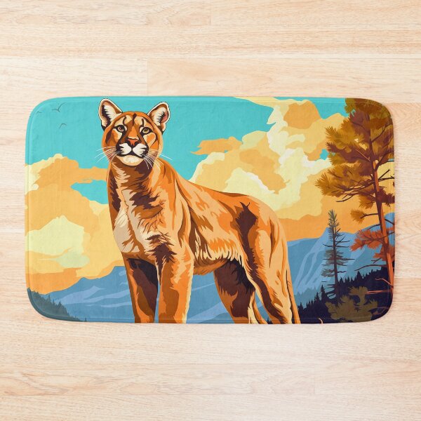 Item preview, Cougar or mountain lion wild cat on rocky mountains at the sunset artwork designed and sold by NBSStore.