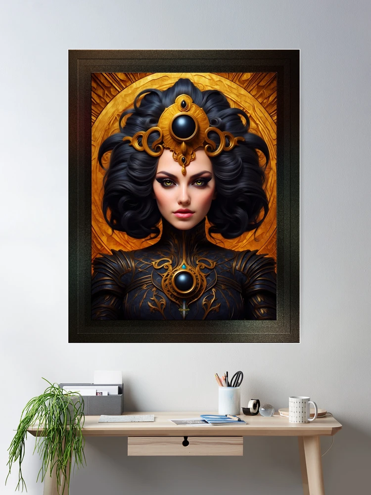 Tula The Mystic Beautiful AI Concept Art Portrait by Xzendor7 Room Decor Poster Art Print Portrait