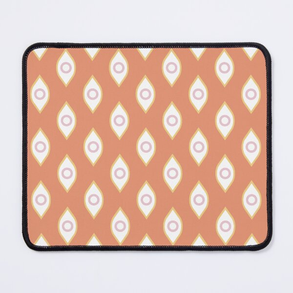Item preview, White cones with yellow border and rose circle in the middle on orange background designed and sold by MiliMDesign.
