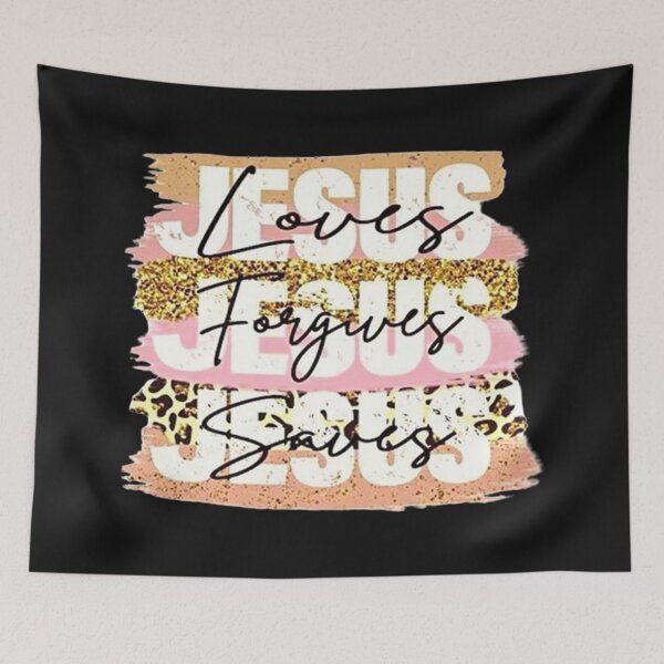 Item preview, Jesus Loves, Jesus Forgives, Jesus Saves designed and sold by Vicky021.