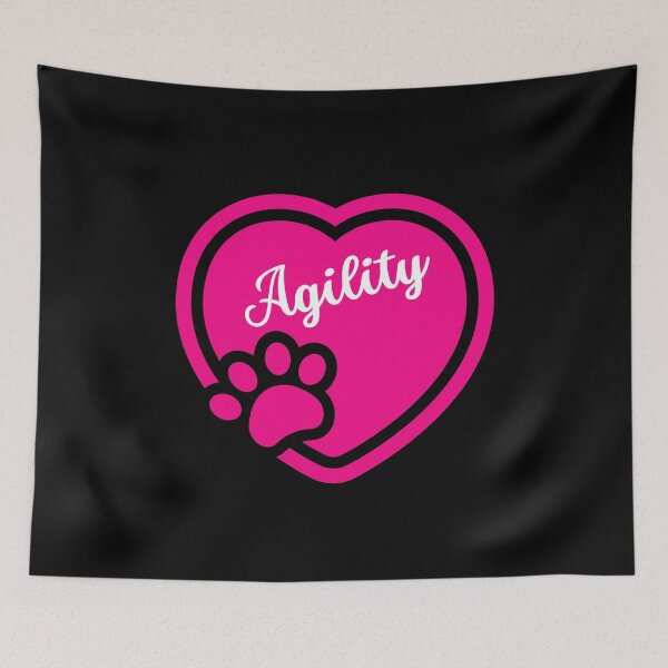 Item preview, Agility in pink in a heart and a dog paw designed and sold by PausePapote.