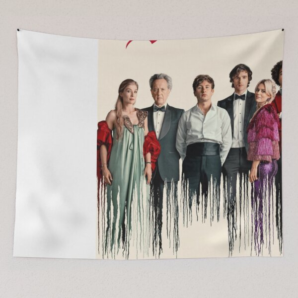Item preview, saltburn movie barry keoghan jacob elordi movie poster sticker tapestry designed and sold by sersidom.